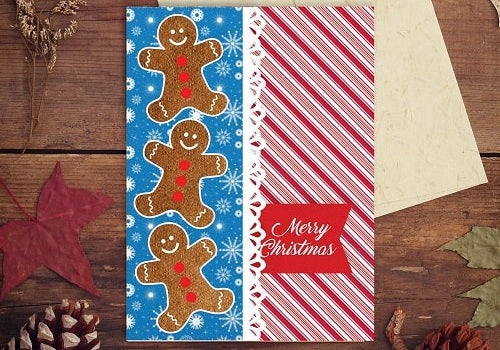 Gingerbread Christmas Card SVG Image File Download for Christmas Projects