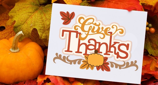 Give Thanks Card SVG Image File Download for Thanksgiving Projects