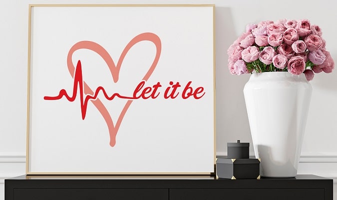 Let It Be Heart SVG Image File Download for Valentine&