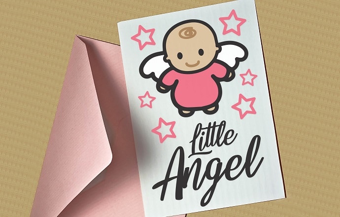 Little Angel Card SVG Image File Download for Craft Projects