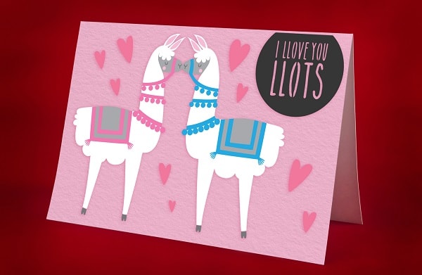 Llama Llove Valentine's Day Card SVG Image File Download for Valentine's Day Projects