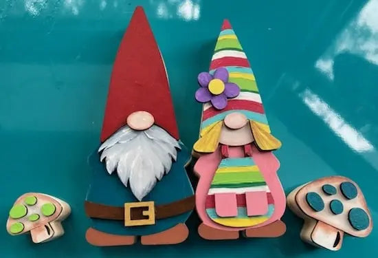 Olive & Odi Gnome Couple Unfinished Wood Craft - Foundations Decor