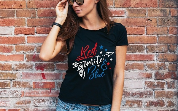 Red, White, & Blue 4th of July T-Shirt SVG Image File Download for Patriotic Projects