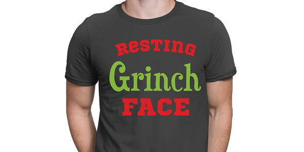 Resting Grinch Face T-Shirt SVG Image File Download for Christmas Projects