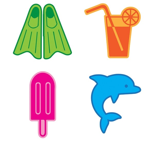 Summer Beach Icons SVG Image File Download for Craft Projects