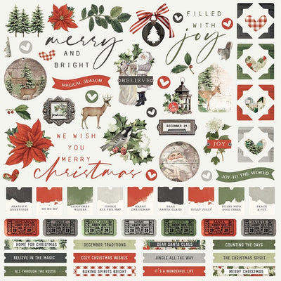 Simple Vintage Christmas Lodge Banner Cardstock Stickers - Simple Stories