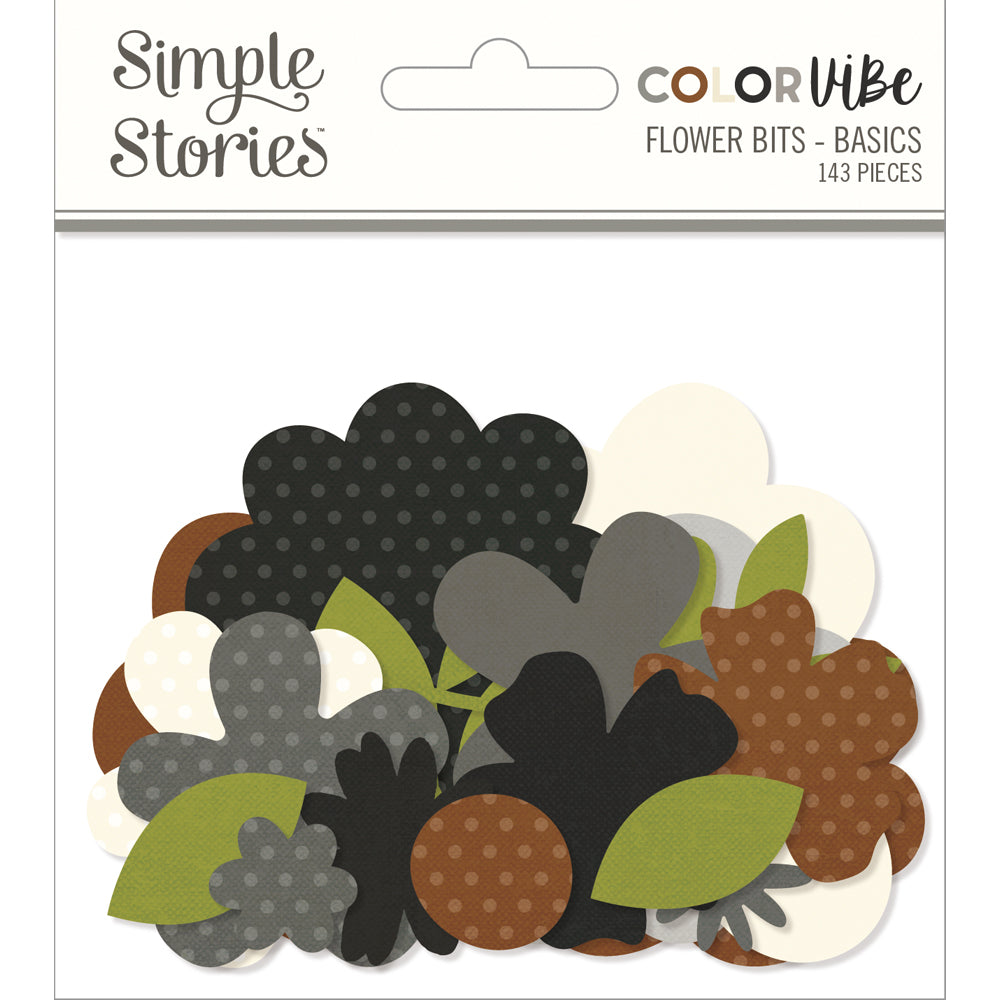 Simple Stories Basics Color Vibe Flowers Bits And Pieces Die Cuts For Scrapbooking 1774