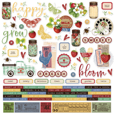 Cardstock Stickers - Simple Vintage Berry Fields Collection - Simple Stories