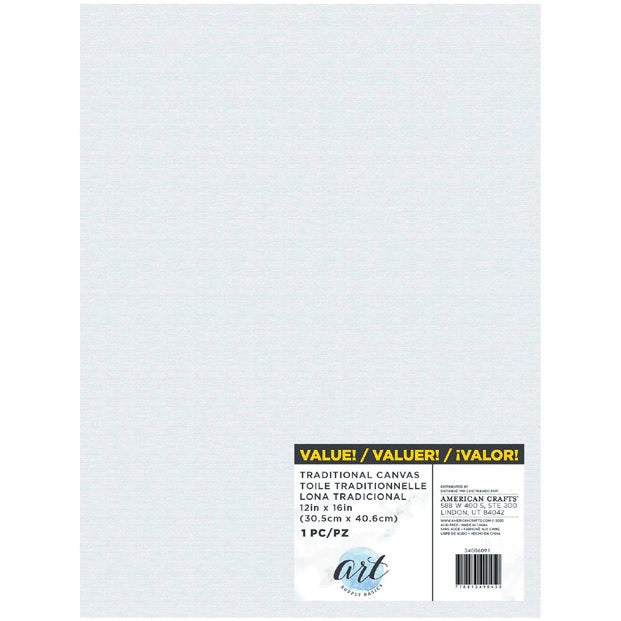 Traditional Canvas, 12" x 16"-Art Supply Basics-American Crafts