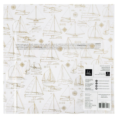 AC Heidi Swapp Set Sail 12x12 Paper: Rope Knot Chart - Scrapbook