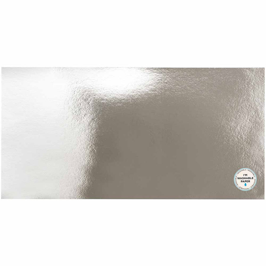 Silver Faux Leather 12" x 24" Washable Paper-American Crafts