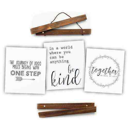 12-Inch Click Stick Set w/ Canvas Prints in Dark Stain-Foundations Decor