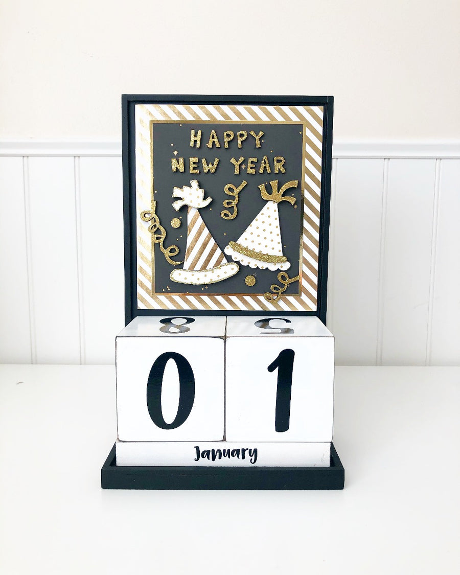 January: Happy New Year - Block Countdown - Foundations Decor