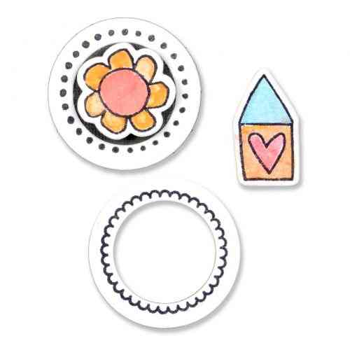 Circle & Icon/Flower & House Framelits Dies w/ Stamps-Let It Bloom-Stephanie Ackerman-Sizzix