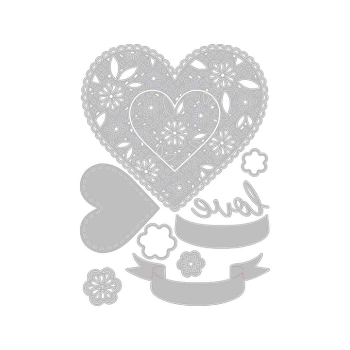 Doily Heart Thinlits Die Set - Jennifer Ogborn - Sizzix