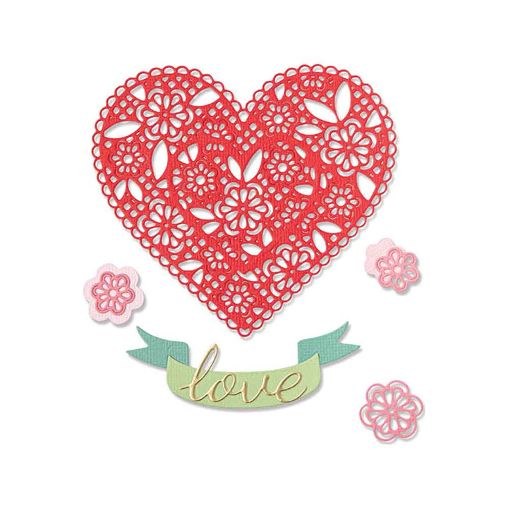 Doily Heart Thinlits Die Set - Jennifer Ogborn - Sizzix