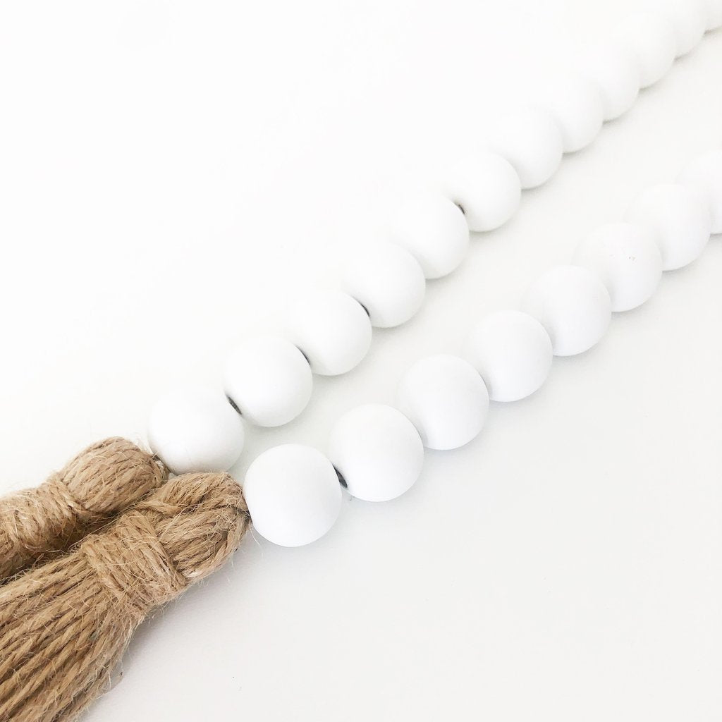 Wood Beads (Bright White) - Tray Decor - Foundations Decor