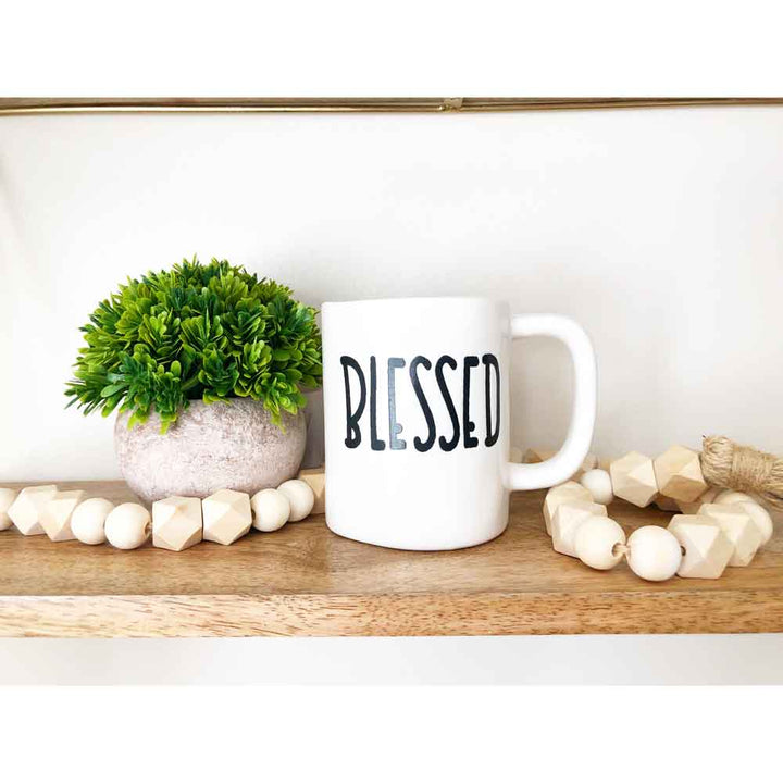 BLESSED Ceramic Mug - Tabletop Decor - Foundations Decor