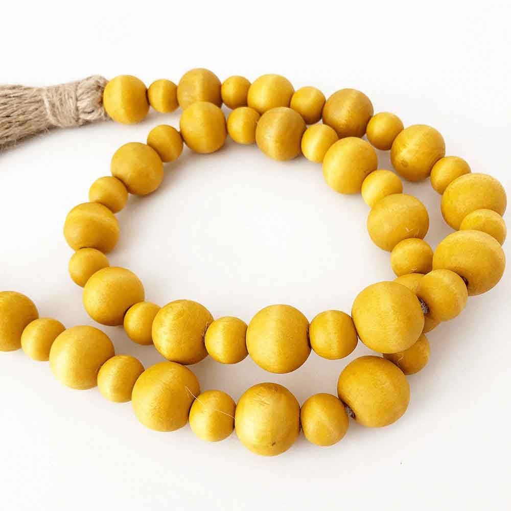 Wood Beads (Touch of Yellow, Large & Small) - Foundations Decor