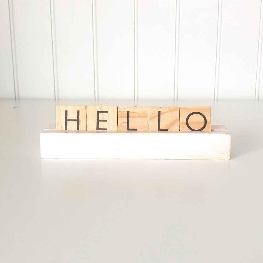 White Scrabble Tile Holders - Tabletop Decor - Foundations Decor