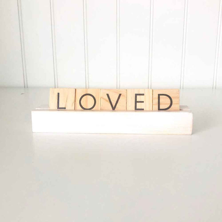 White Scrabble Tile Holders - Tabletop Decor - Foundations Decor