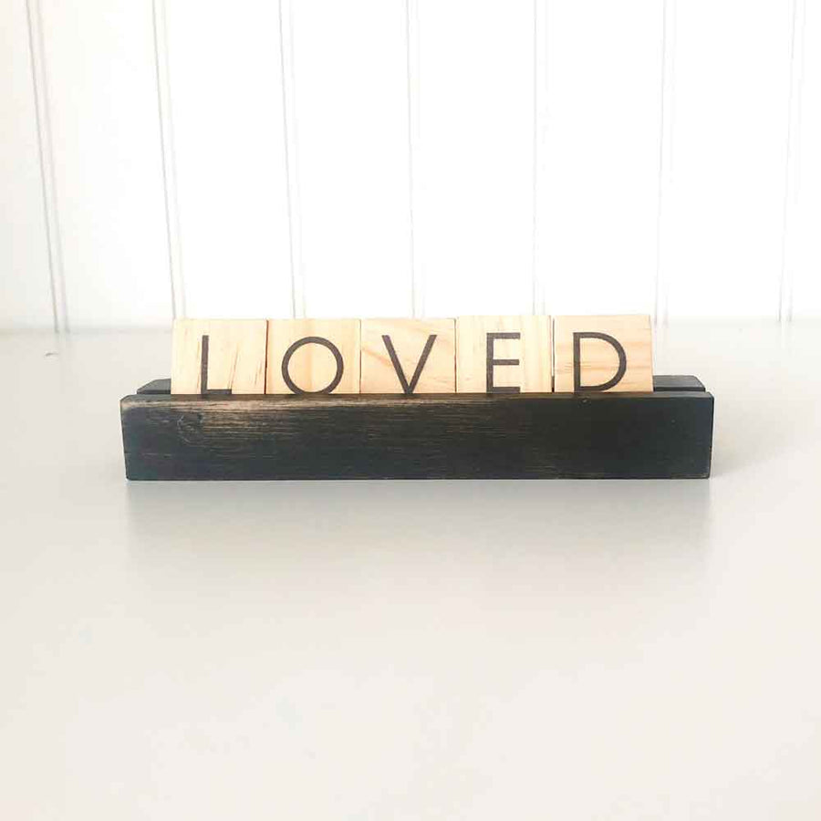 Black Scrabble Tile Holders - Tabletop Decor - Foundations Decor