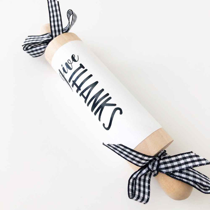 Give Thanks Rolling Pin - Tabletop Decor - Foundations Decor