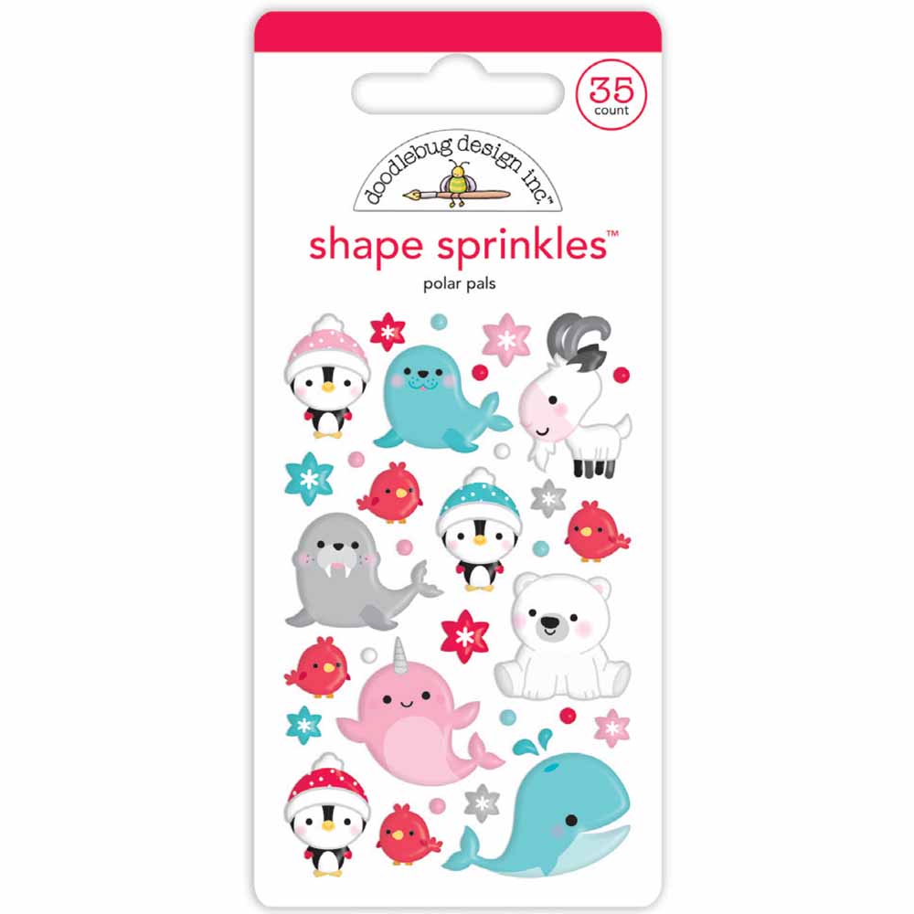 Doodlebug Design - Let It Snow Stickers - Shape Sprinkles Let It Snow