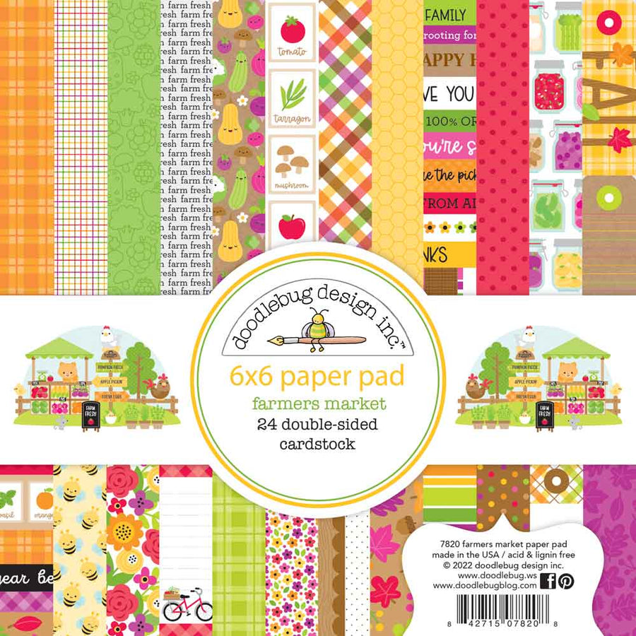 Farmers Market 6" x 6" Paper Pad - Doodlebug