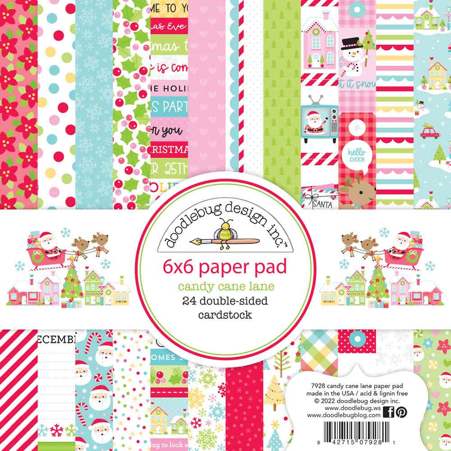 Candy Cane Lane 6" x 6" Paper Pad - Doodlebug