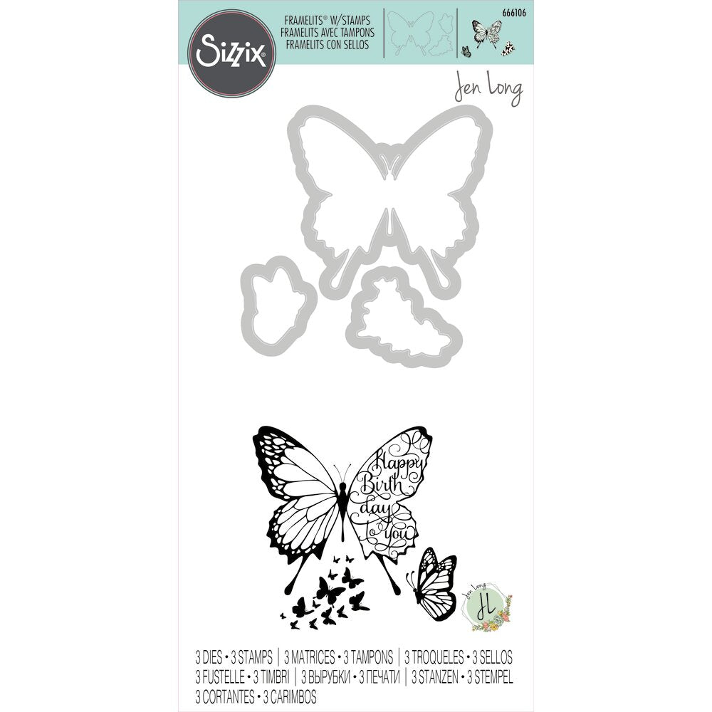 Framelits Die & Stamps Butterfly Birthday - Jen Long - Sizzix