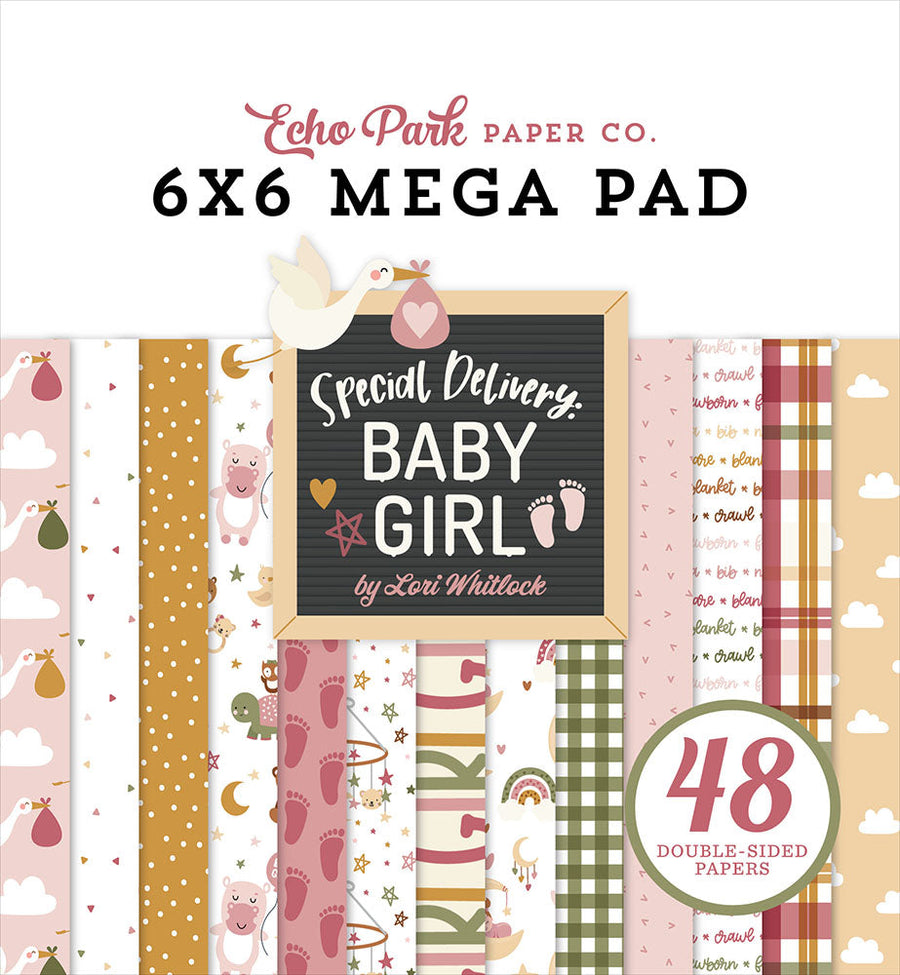 Special Delivery Baby Girl Cardmakers 6" x 6'' Mega Pad - Echo Park