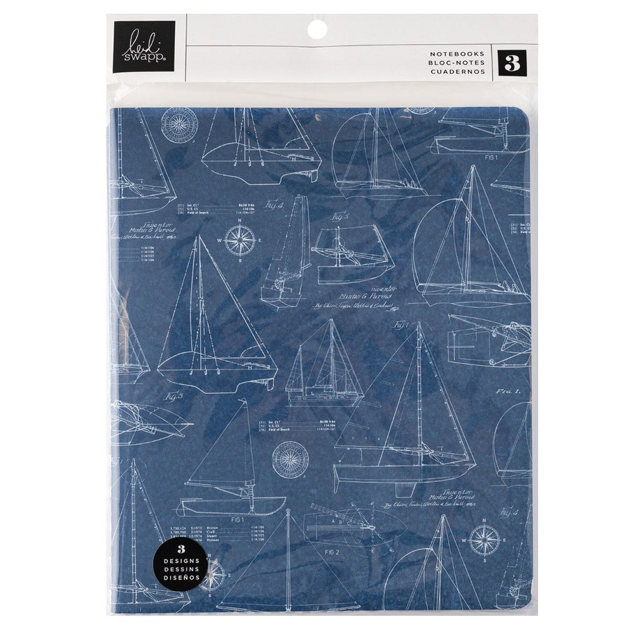 Sailboats Notebooks - Heidi Swapp - Set Sail Collection - American Crafts