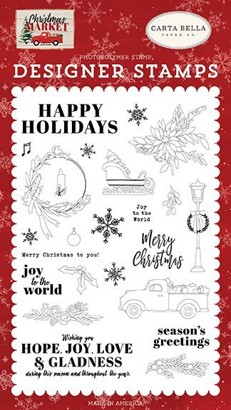 Carta Bella Happy Holidays Stamps - Reusable Stamp Set - Christmas ...