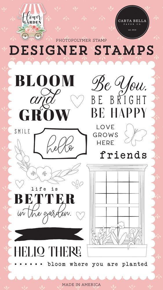 Bloom Grow Stamps-Flower Garden-Carta Bella