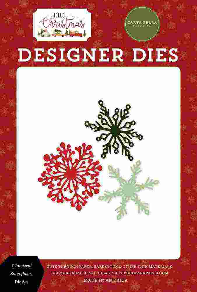 Whimsical Snowflakes Dies-Hello Christmas-Carta Bella