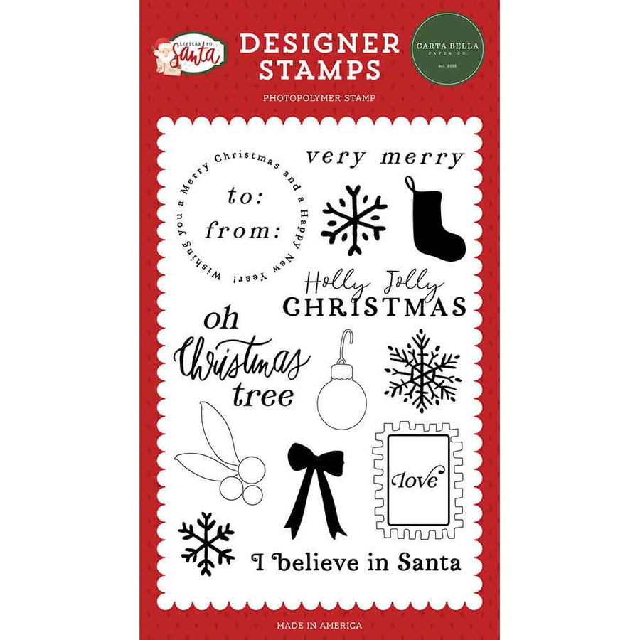 I Believe In Santa Stamp Set - Letters To Santa - Carta Bella