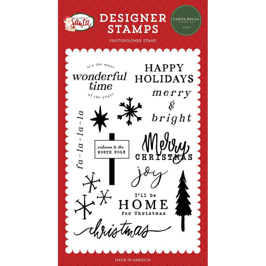 Fa La La La Stamp Set - Letters To Santa - Carta Bella