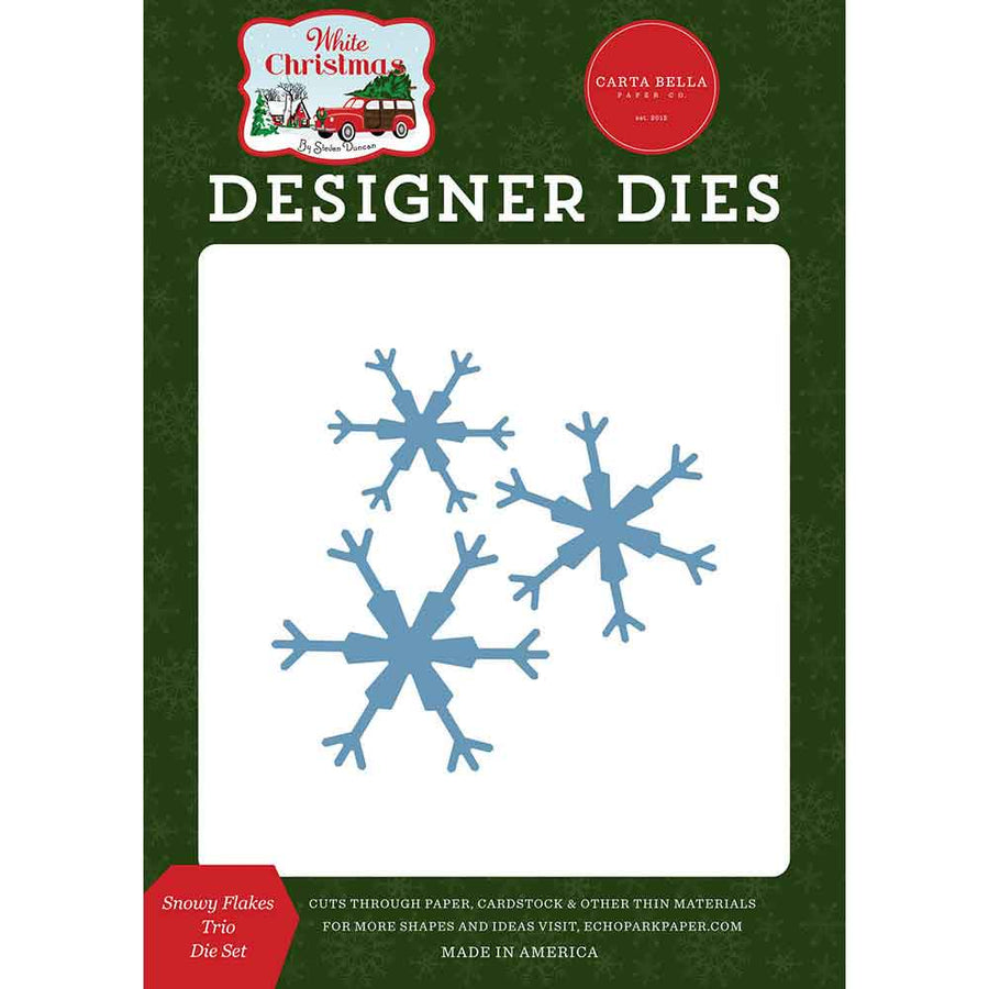 Snowy Flakes Trio Die Set - White Christmas - Carta Bella