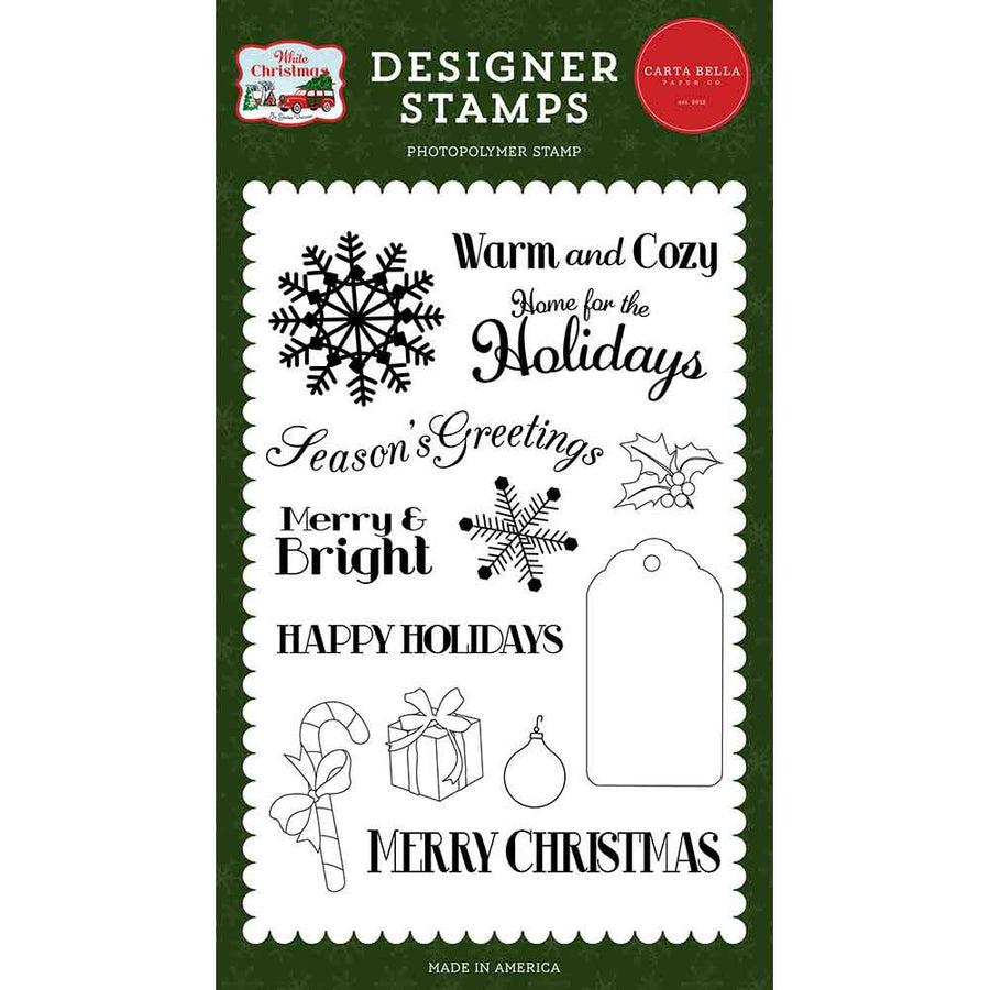 Home For the Holidays Stamp Set - White Christmas - Carta Bella