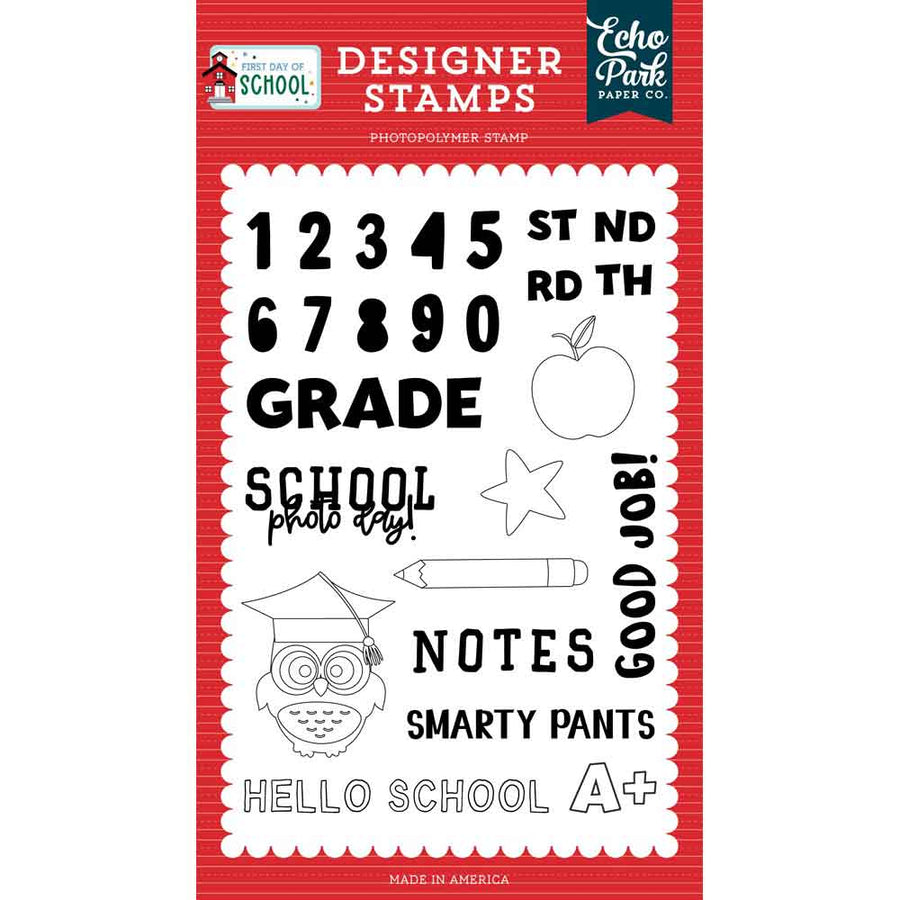 Grade School Stamp Set - First Day Of School - Echo Park