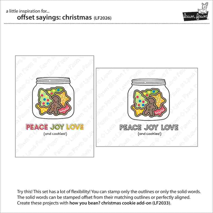 Offset Sayings: Christmas Clear Stamps-Lawn Fawn