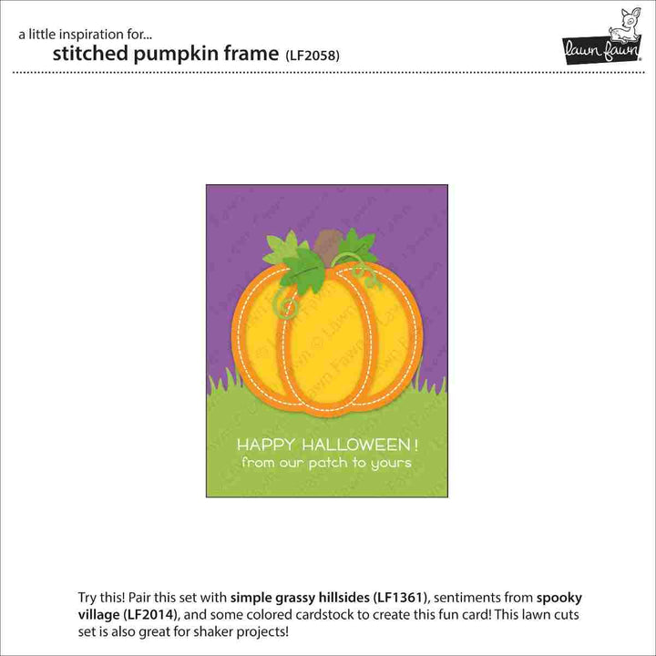 Stitched Pumpkin Frame Lawn Cuts Dies - Lawn Fawn