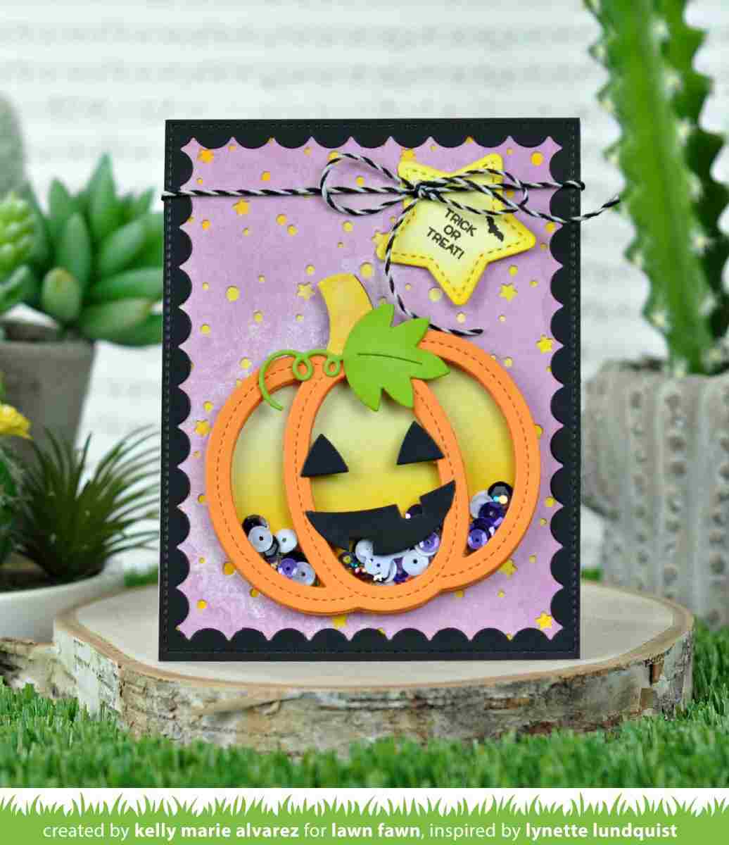 Stitched Pumpkin Frame Lawn Cuts Dies - Lawn Fawn