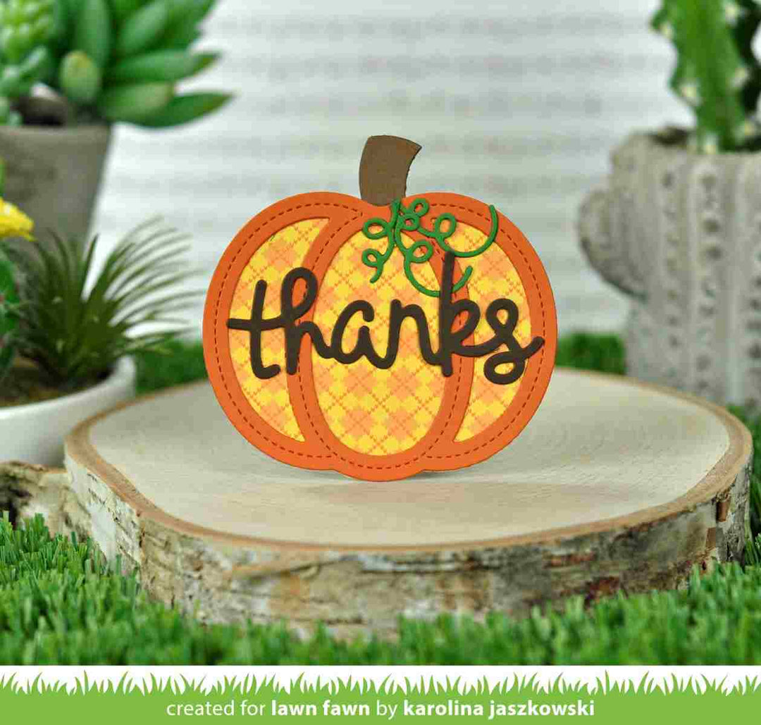 Stitched Pumpkin Frame Lawn Cuts Dies - Lawn Fawn