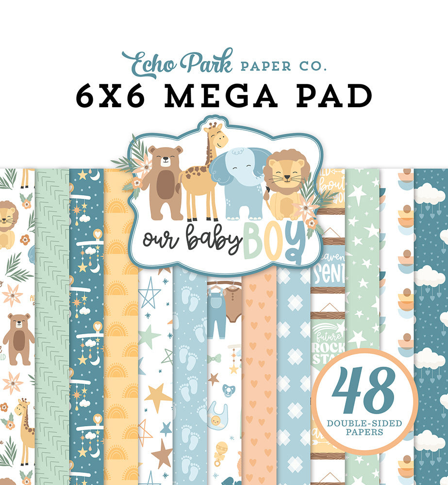 Cardmakers 6 X 6 Mega Pad - Our Baby Boy Collection - Echo Park