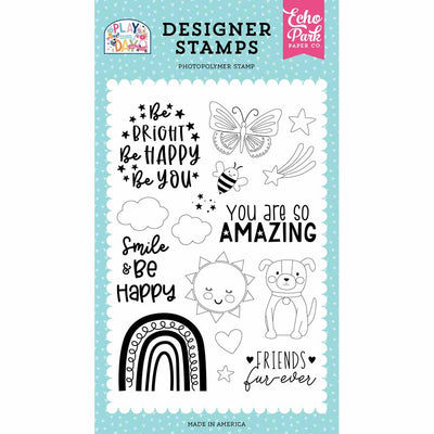 Be Happy Stamp Set-Play All Day Girl-Echo Park