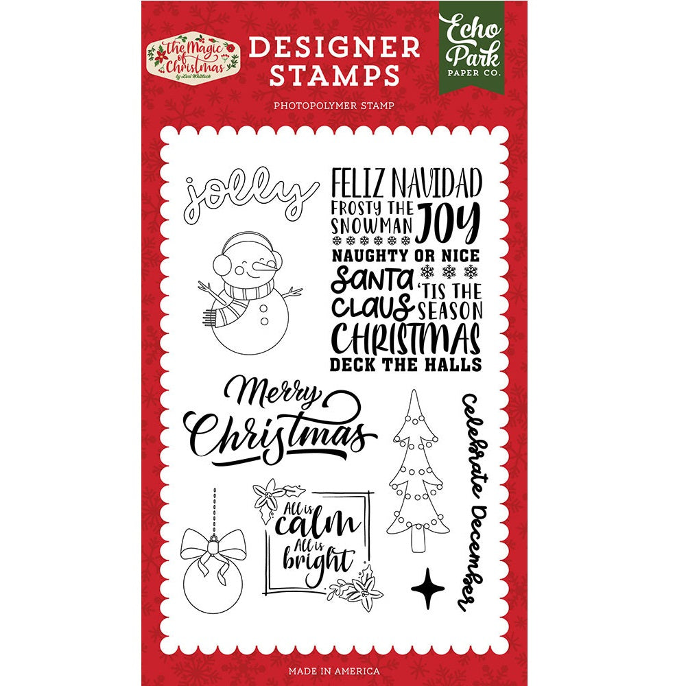 Celebrate December Stamp Set - The Magic Of Christmas - Echo Park