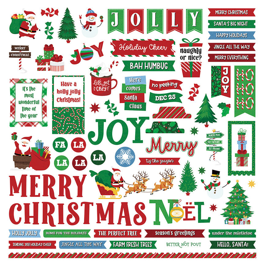 PhotoPlay Santa Please Stop Here Collection Element Scrapbook Stickers ...